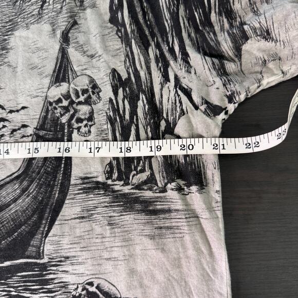 Affliction Shirt Mens XL River Styx 2fer Grim Reaper Graphic Tee Grunge Punk - Picture 9 of 11